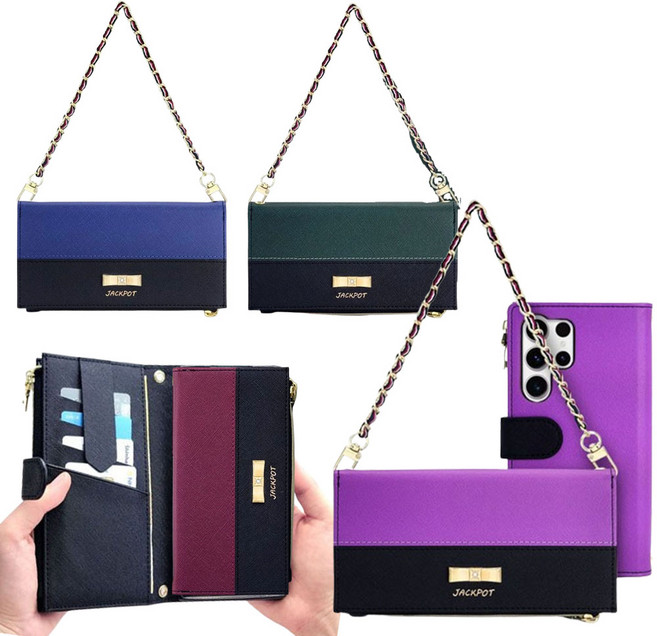 갤럭시S26 SM-S942N 빈듀란케빈 체인스트랩 다이어리 지퍼기능 가죽 카드 지갑형 핸드폰 케이스 동전수납기능 FHVML