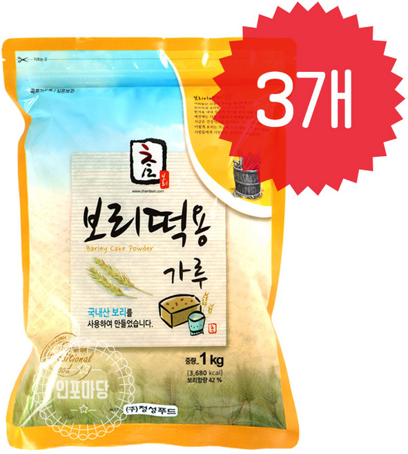 참식품 보리떡용 가루, 1kg, 3개