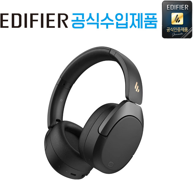 [공식 수입 제품 국내 AS 가능] 에디파이어 고해상도 무선 블루투스 헤드폰 이어폰, W830NB 블랙, 1개