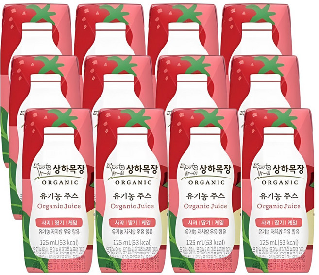 상하목장 유기농주스 125ml 12팩