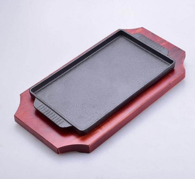 무쇠 철판 스테이크 다용도 돌판 가정용 주물 바베큐, 23cm 원형 철판, 1개