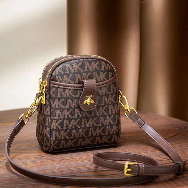 Zebeer 여성 가죽 크로스 레터링 프린트 숄더백 미니 숄더백