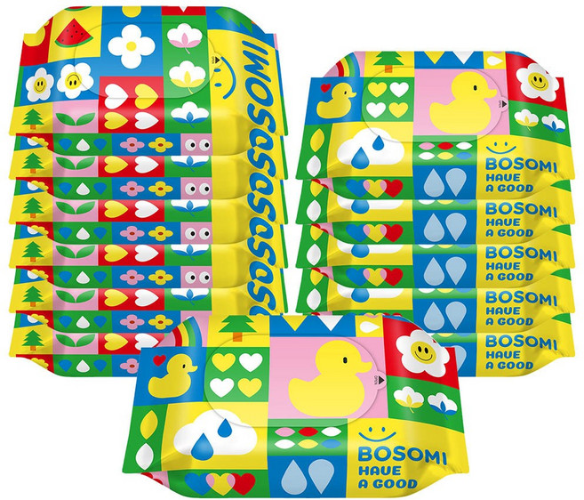 깨끗한나라 보솜이 펀앤플레이 휴대용 아기 물티슈 20매 x 12팩, 20개입, 12개