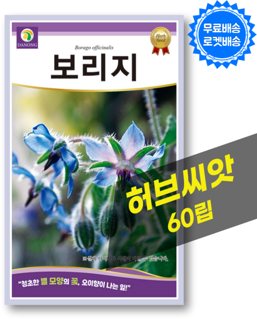 보리지 씨앗 Borage 별꽃 쾌활초 종자 허브 씨앗 허브키우기 종자, 1개