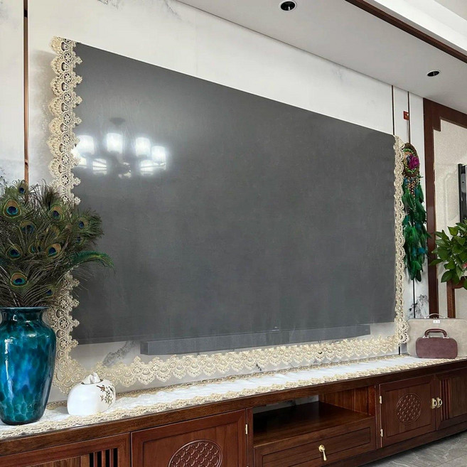 레이스 디자인 TV커버 75인치 대형 티비보호커버, 5. 골드 럭스 삼각 태슬, 32