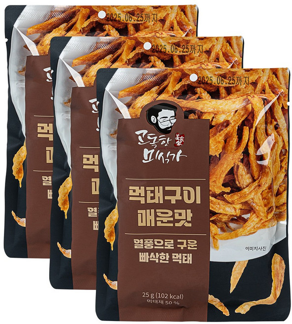 고독한미식가 빠삭먹태구이 25g 매콤한맛, 3개
