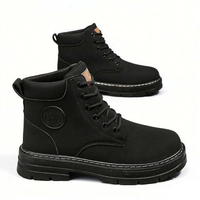 차쿠 남성 빈티지 카고 부츠 워커 통굽 하이탑 운동화 전술 작업 아웃도어