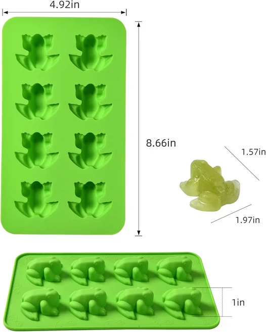 8구 3D 미니 개구리 실리콘 몰드 캔디 초콜릿 아이스 큐브 디저트 비스킷 퐁당 DIY 케이크 데코레이션 도구, 01 1-piece A