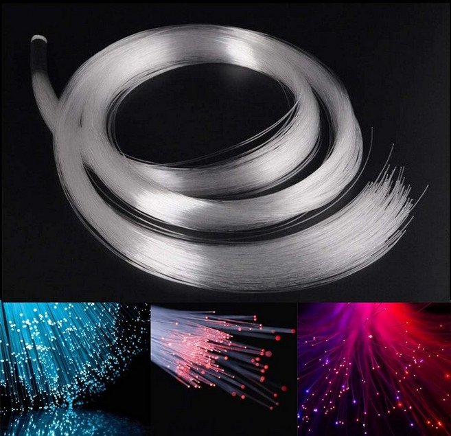 AZIMOM PMMA 50pcs 0.03in 6.5피트 플라스틱 광섬유 조명 케이블 스트랜드 0.75mm 2미터 끝 글로우 파이버 롤 스타 스카이 천장 모든 종류의 LED 라이트, 100pcs*0.03in*9.8f