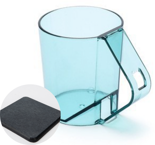 다슬로 거꾸로 양치컵 규조토 받침대세트, 그린