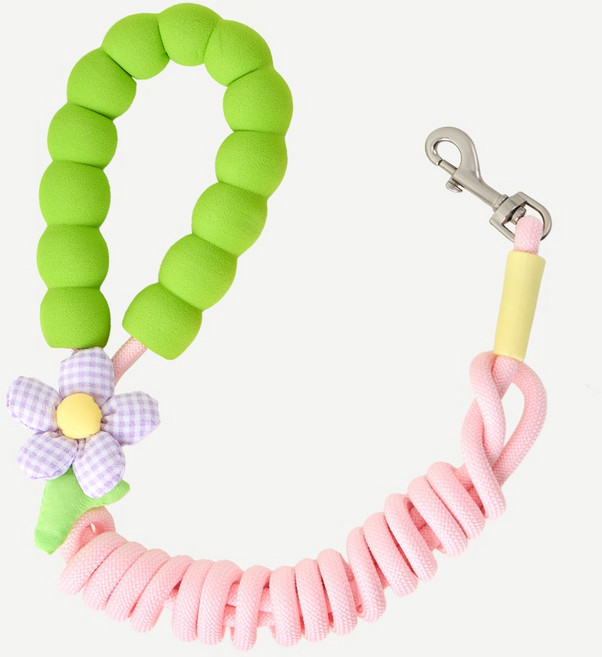 펫쭈 강아지 리드줄 핸즈프리 목줄 반려동물 산책줄, 1개, 핑크