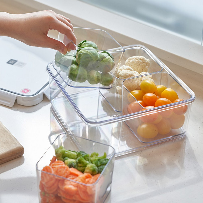 스카이락 과일도시락 4칸용기 3.8L (점보2호 인케이스4칸), 1개, 그레이