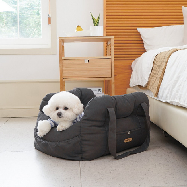 개과천선 하이브 강아지 카시트 드라이빙킷 차시트 이동장 외출 용품 다견다묘 풀커버 대형견, 딥 그레이, 1개