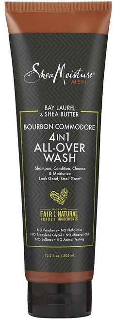 시어모이스처 월계수 & 시어 버터 4-In-1 올-오버-워시, 1개, 305ml