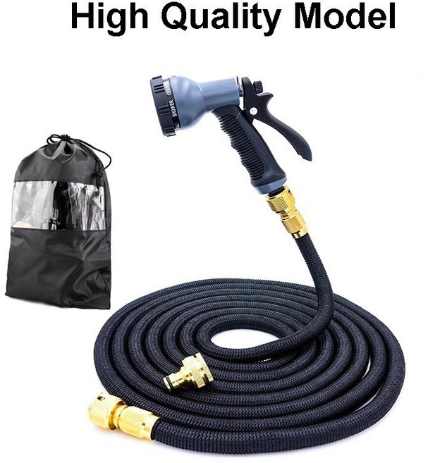 유연한 확장형 매직 가든 워터 호스 Eu 플라스틱 호스 파이프 스프레이 건 급수 25 피트-200 피트, [03] 25FT, 1개