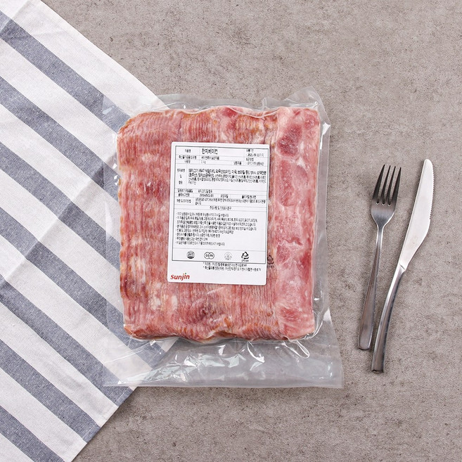 선진FS 앞다리살로 만들어 쫀득하고 담백한 전지 베이컨 1kg 아이스박스 냉동발송, 1개