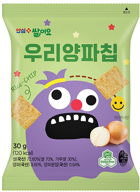 청원생명농협 열풍으로 구운 국내산쌀100% 쌀과자 쌀이요 우리양파칩 세트 글루텐프리, 12개, 30g