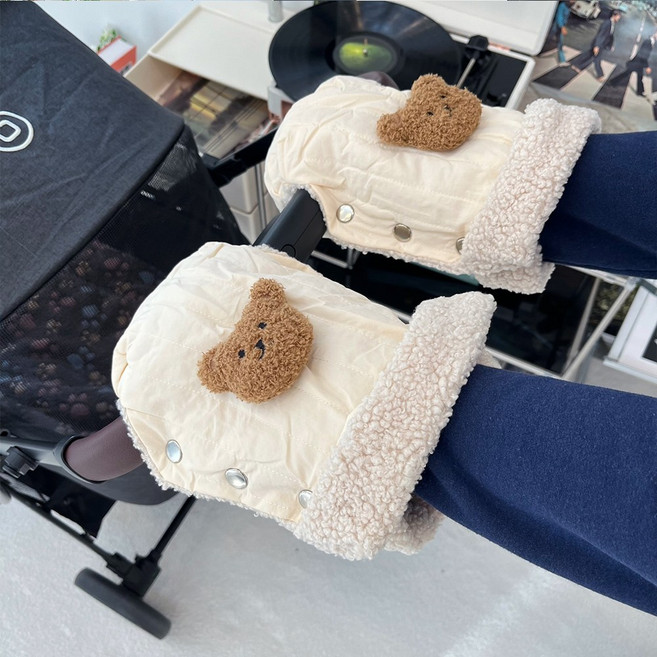 유모차장갑 방한 핸드머프 손잡이, 아이보리, 1개