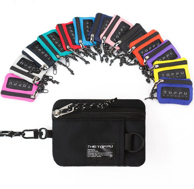 학생 캐주얼 목걸이 파우치 지갑 랜야드 학생 월렛 동전 카드지갑