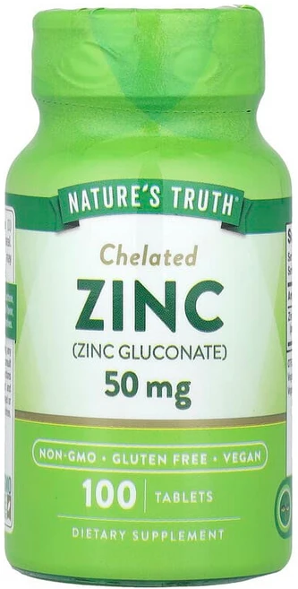 Nature's Truth 킬레이트화 아연 50mg 100정 NTH-10153, 1개 - 쿠팡