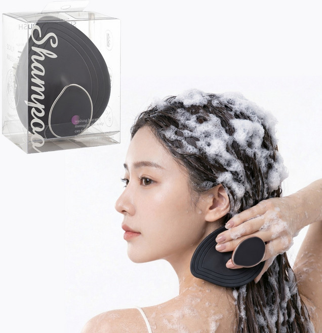 원앤미 샴푸 두피 마사지기 브러쉬, 1개, 블랙