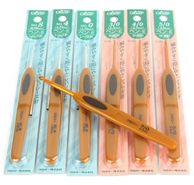 [어썸니트] 크로바코바늘 / 일본수입코바늘 / 수입코바늘 / 뜨개질코바늘 / 뜨개질바늘 / 크로바펜E코바늘 / 모사용코바늘, 1개