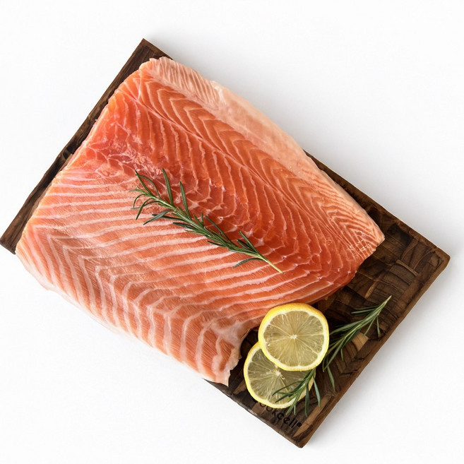 노르웨이 연어회 연어스테이크 횟감용 생연어 다시마숙성연어 꼬리살 구이용 슬라이스 연어필렛, 1개, 연어몸뱃살필렛 500g
