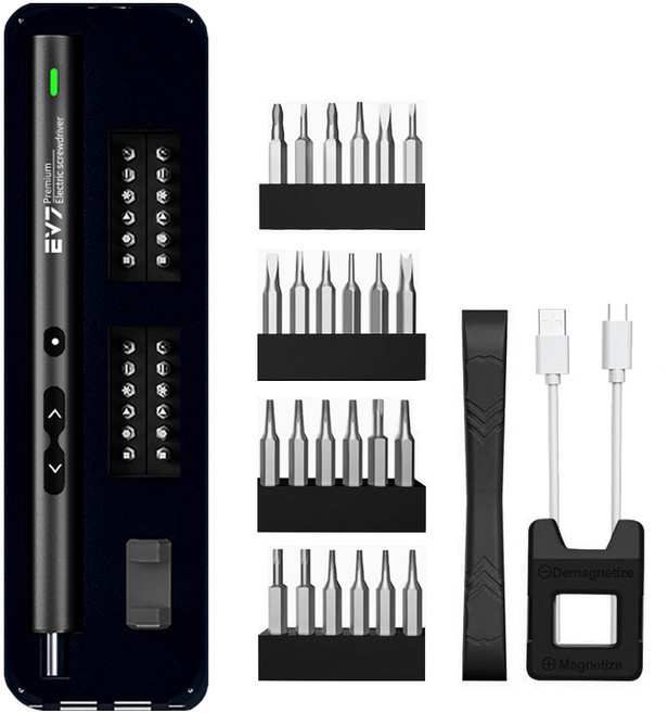 icar EV7 스탠다드 전동 드라이버 미니 드라이버 공구 28종, 1개