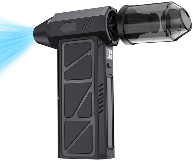 차량용 무선 청소기 에어건 2in1 초강력 흡입 미니 핸디형 틈새 먼지 제거 130000RPM, 블랙