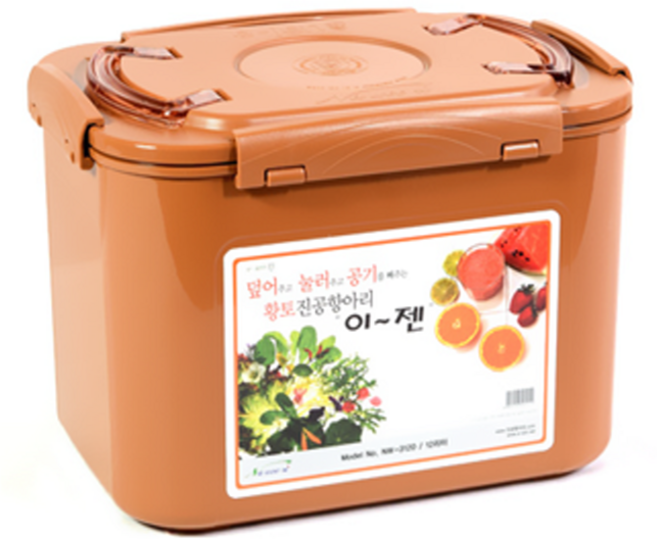 황토 진공 항아리 사각 12리터(가로32cmX23cmX높이23cm)누름독