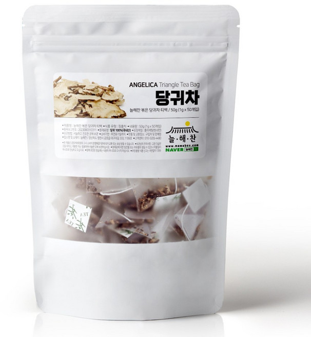 늘해찬 볶은 국산 당귀차 티백 삼각티백 대용량, 1g, 50개입, 1개