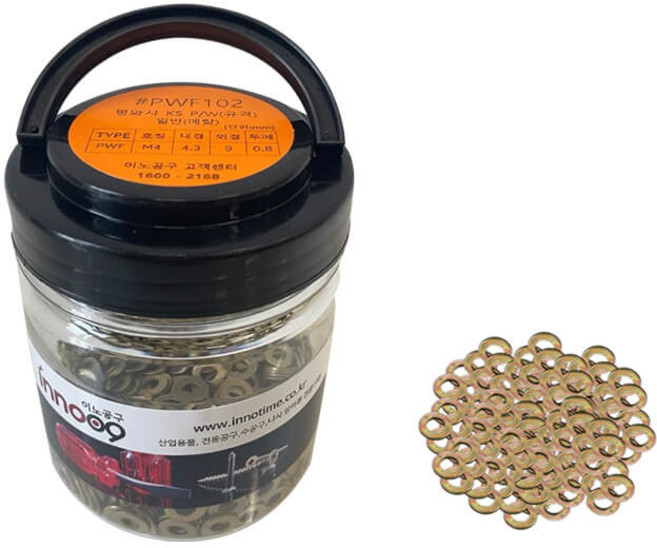 평와샤 KS P/W(규격) 메탈 M4 천연색 PWF102, 1개