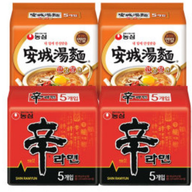 농심 봉지라면 혼합 20봉(신라면10봉+안성탕면10봉), 20개