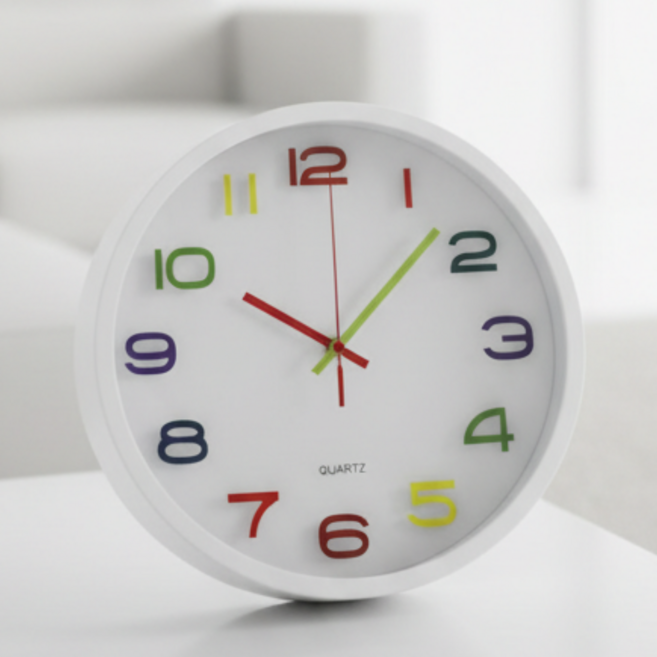 하트위스퍼 컬러팝 무소음 벽시계 인테리어 벽걸이 시계 북유럽 감성, 화이트