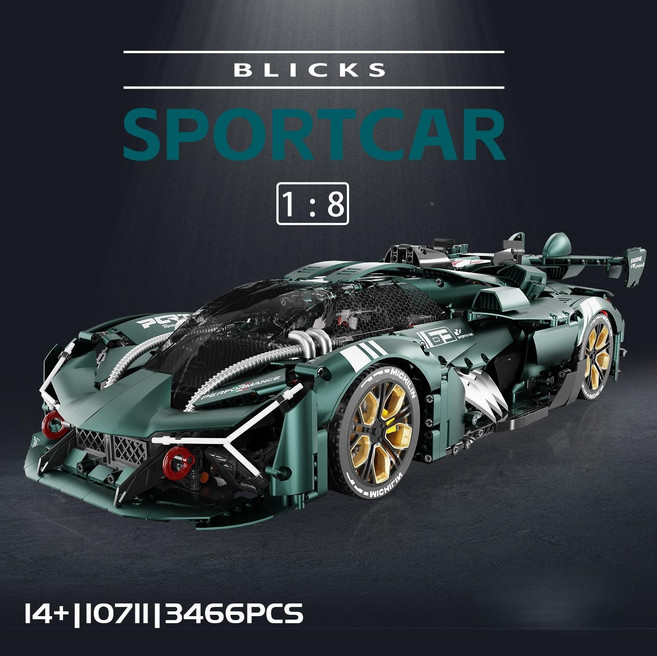 람보르기니 슈퍼카 1:8 블럭 호환블럭 리모컨 컨트롤 피규어 장식품 14Y+, 1개