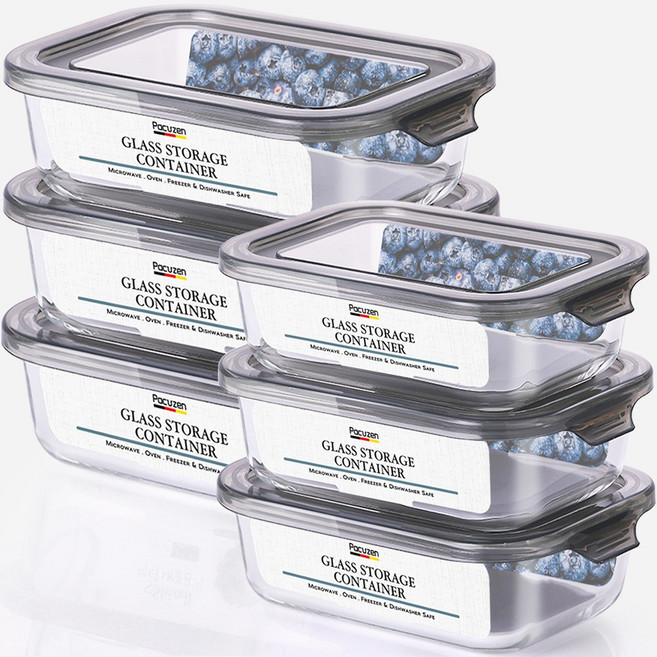 이지캡 내열유리 반찬통 6P세트 680ml 3p 1100ml 3p, 1세트, 6P세트 680ml 3p+1100ml 3p