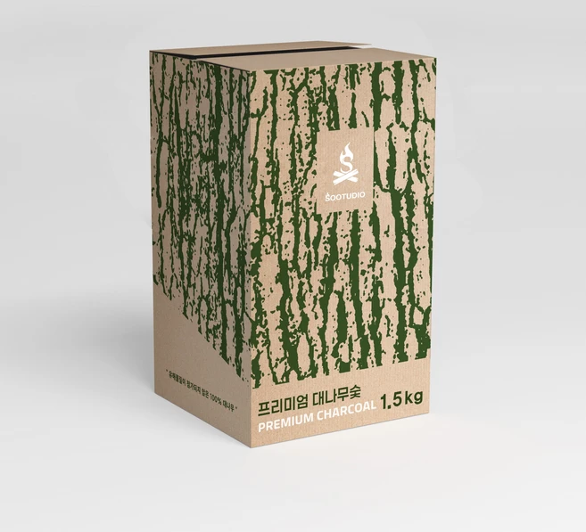 [캠핑용] 프리미엄 대나무숯 대나무100% 캠핑숯, 1개, 1.5kg - 쿠팡
