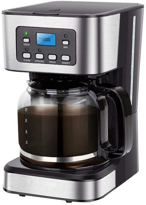 1 5L 고출력 드립커피 메이커 자동커피 커피그라인더 커피머신기계, 유럽형 220V, 블랙