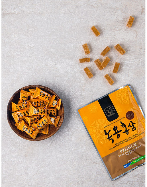 [농협안심녹용] 녹용홍삼 젤리 선물세트 270g x 3개 (쇼핑백+젤리3ea)