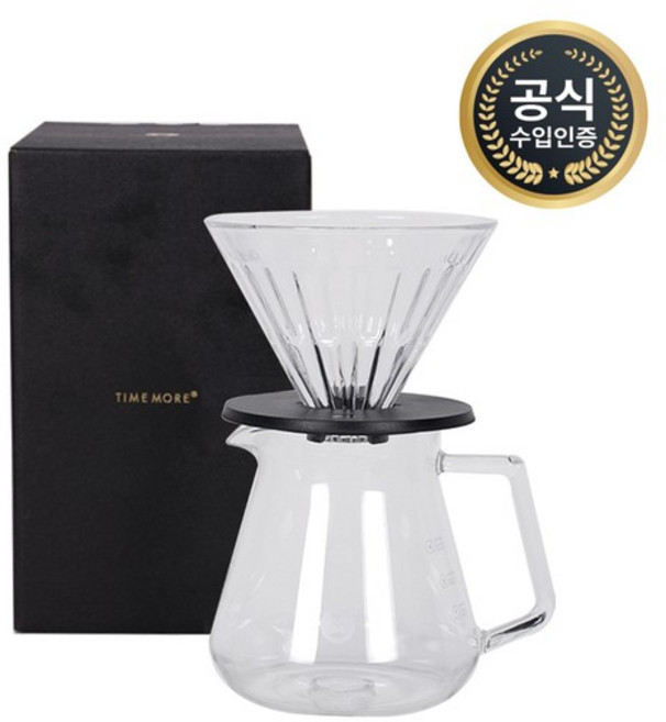 타임모어 크리스탈 올인원 드리퍼 브루어 커피 핸드드립세트, PC홀더 블랙(02) +서버600ml 세트, 1개