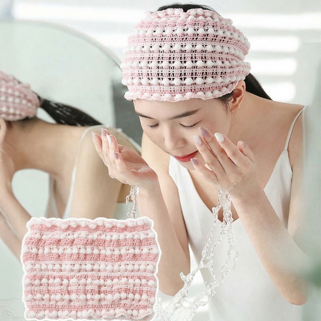 아킴 세안 헤어밴드 여성 사우나헤어캡 세안밴드 샤워 헤어캡 찜질방 모자, 1개, 핑크