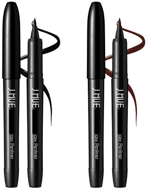 1+1제이뮤 절대 번짐없는 타투 붓펜 아이라이너, 1+1 펜라이너 블랙+블랙