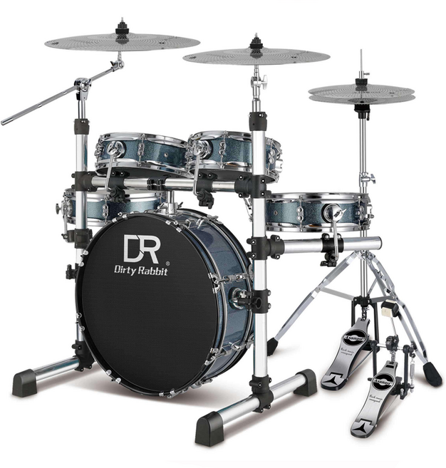 이스턴 코리아 DR 드럼세트 5기통 어쿠스틱 양면 무소음 겸용 연습용 입문용 추천, 1세트, 스타블루 일반 R80