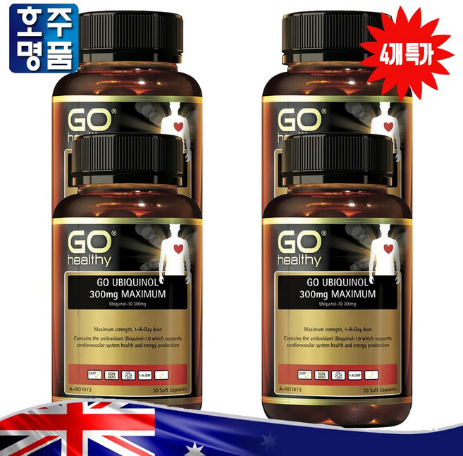 고 헬시 유비퀴놀 300mg 코엔자임Q10 소프트 캡슐 4통, 4개, 30정