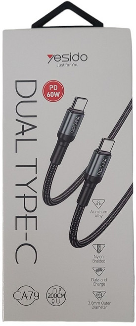 아이뉴 충전 고속 케이블 연장선 C to C, 1개, 블랙, 2m