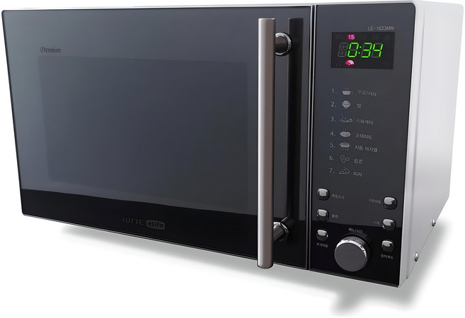 롯데이라이프 메탈 미러 전자레인지 버튼식 23L, LE-1623MW
