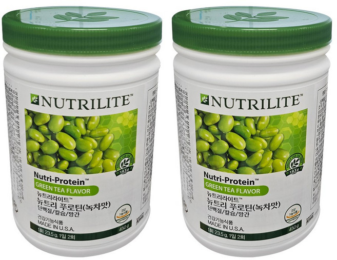 암웨이 파이토 푸로틴 녹차맛 단백질, 2개, 450g