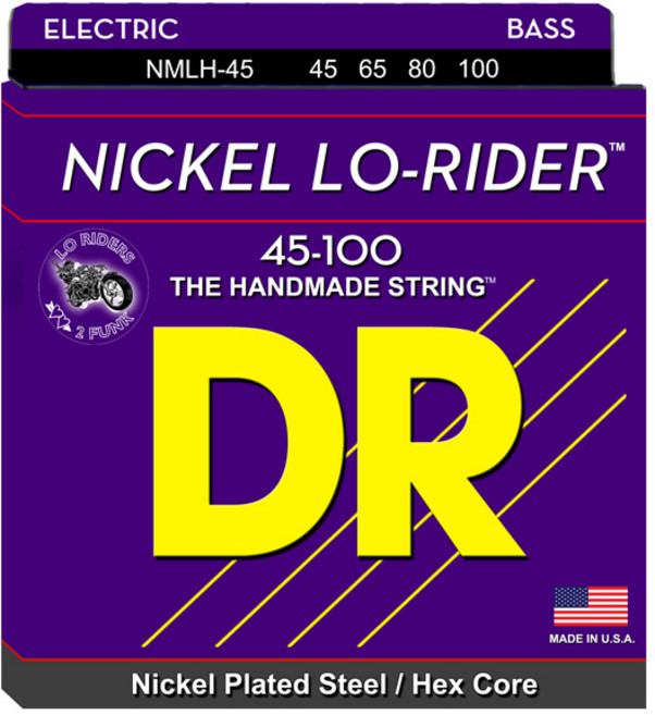 DR 디알 베이스 스트링, Nickel Lo-Rider 045-100, 1개