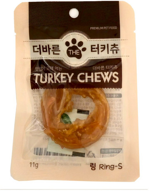 THE바른 강아지 터키츄 링 S 육포, 10개, 11g, 칠면조