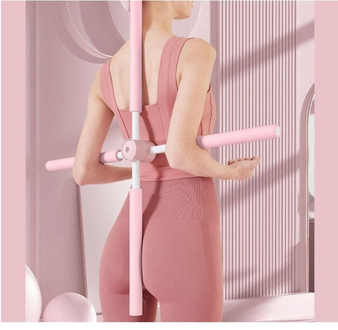 굿라이프 스트레칭봉 거북목 굽은어깨 밸런스 필라테스 등펴기, 핑크, 1개